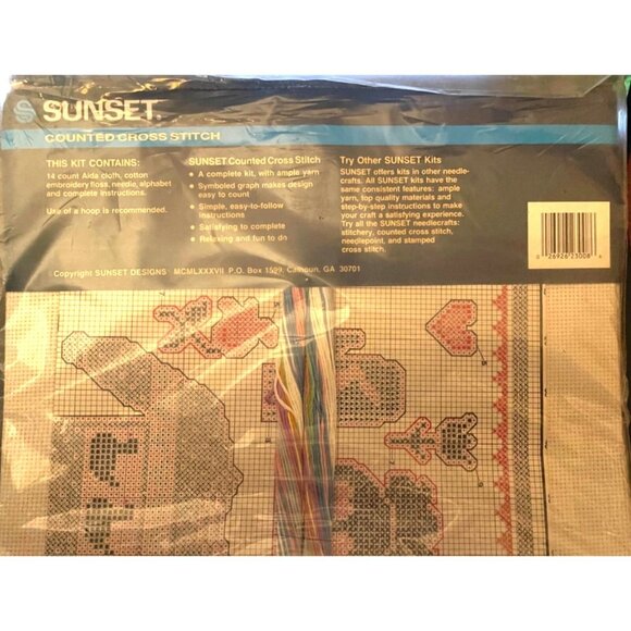 Cross Stitch Kit Sunset Sweater Birth Announcement 8x10 Polly Carbonari Counted - Picture 9 of 11